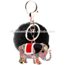 New product 2016 fashion 8-10cm rabbit fur ball keychain fur pompon